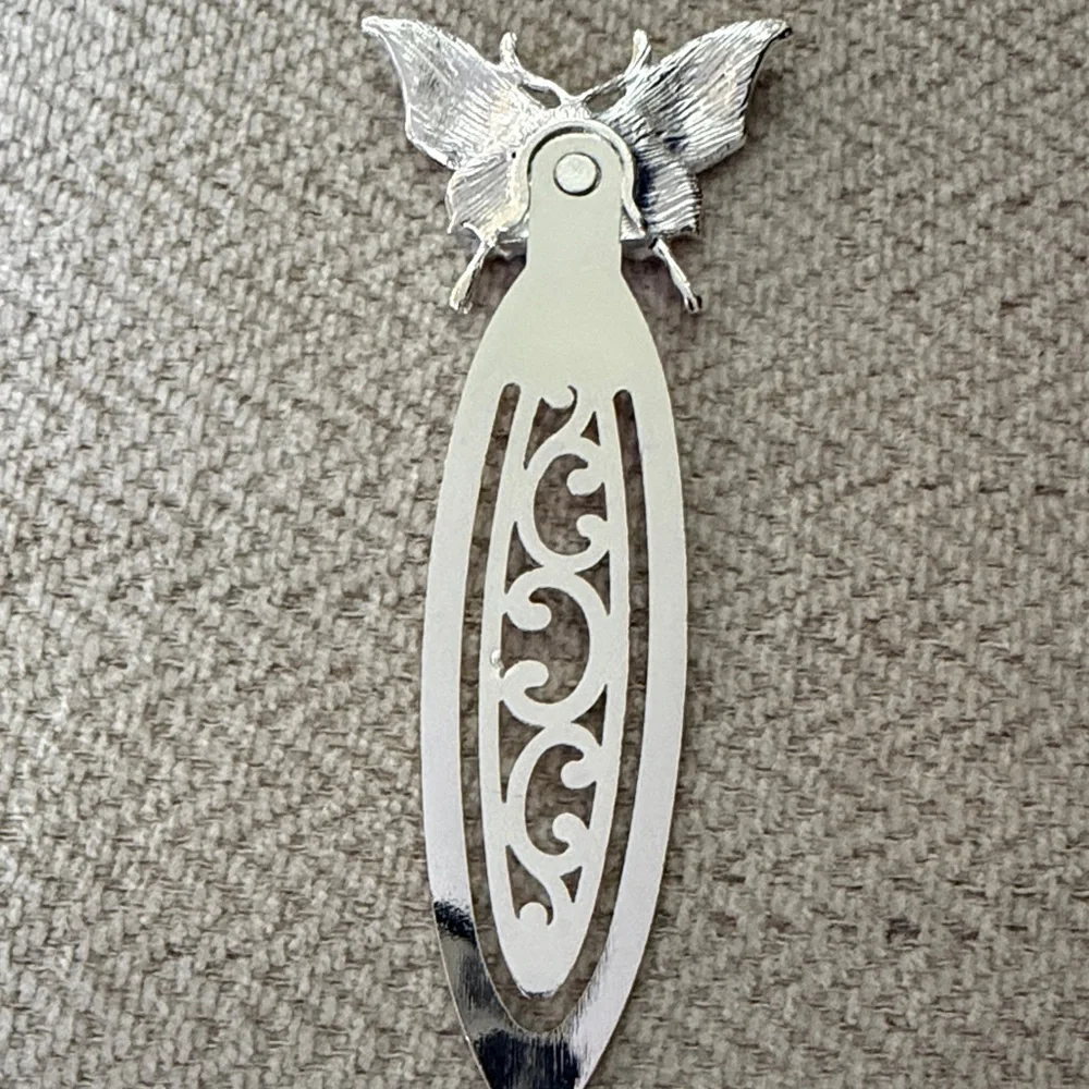 Elegant Silver Butterfly Bookmark